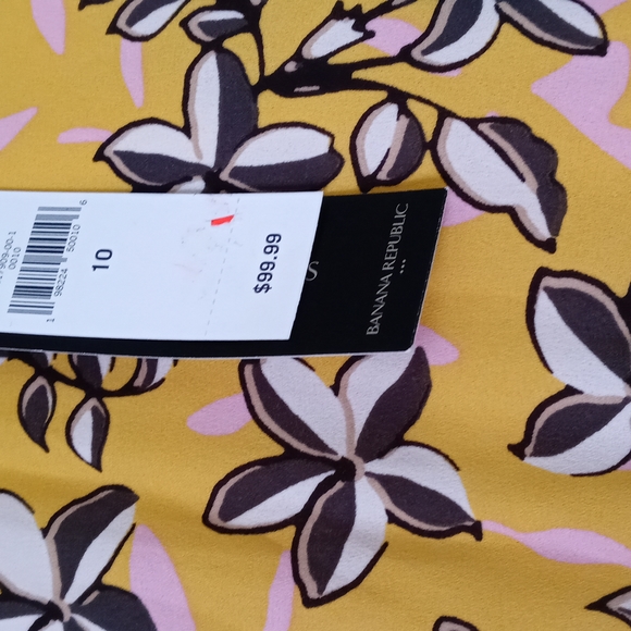 Banana Republic Floral Flowing Mini-Dress Women's Size 10 NWT 🟡 Yellow - Picture 6 of 7